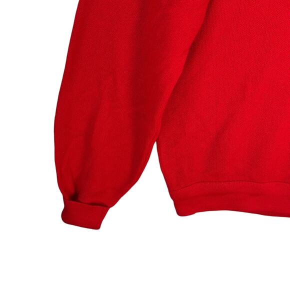 Vintage Izod Lacoste Sweater Mens Large Grandpa Christmas Red Vneck USA *READ* - Picture 3 of 11